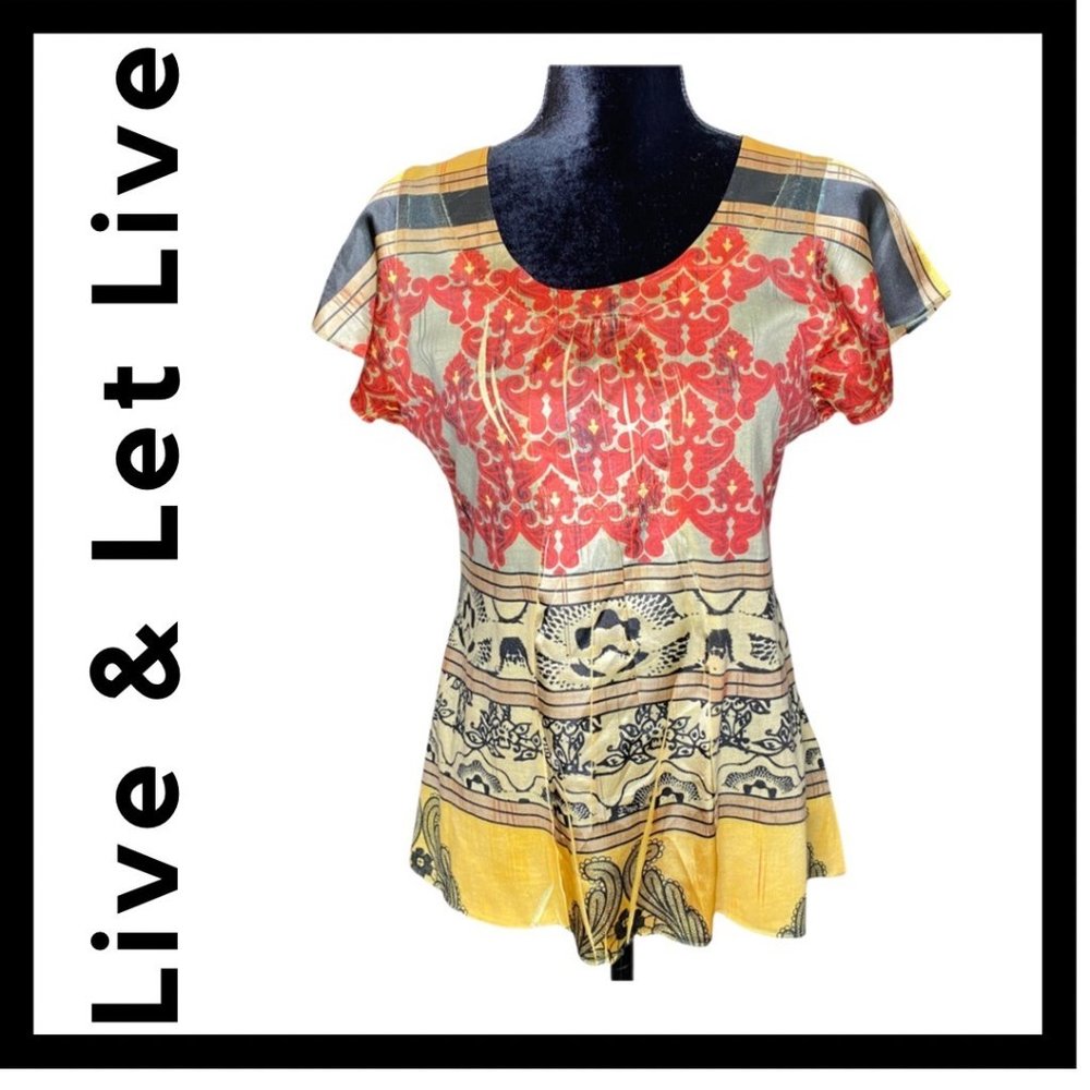 Live and Let Live Vibrant Boho Blouse